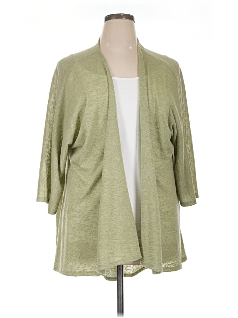 Pre-owned Lularoe Cardigan Sweater In Green