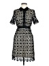 Aqua 100% Polyester Graphic Black Cocktail Dress Size M - photo 1