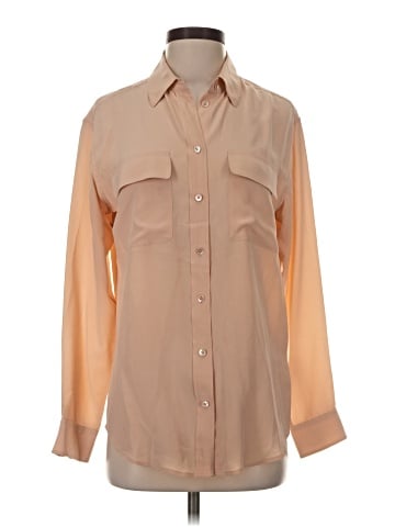 Equipment Long Sleeve Silk Top (view 1)