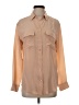 Equipment 100% Silk Color Block Tan Long Sleeve Silk Top Size XS - photo 1
