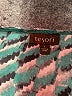 Tesori 100% Silk Teal Short Sleeve Silk Top Size L - photo 7