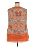 Rose + Olive 100% Polyester Orange Sleeveless Blouse Size 2X - photo 2