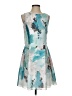 Reiss 100% Polyester Graphic Teal Cocktail Dress Size 4 - photo 1