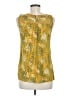 Ann Taylor LOFT 100% Polyester Gold Sleeveless Blouse Size M - photo 2