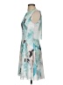 Reiss 100% Polyester Graphic Teal Cocktail Dress Size 4 - photo 5