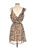 Max + Ash 100% Polyester Animal Print Tan Cocktail Dress Size S - photo 2