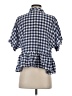 Maeve by Anthropologie Checkered-gingham Blue Short Sleeve Blouse Size XS - photo 2