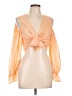 Boohoo 100% Polyester Orange Long Sleeve Blouse Size 12 - photo 1