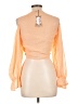 Boohoo 100% Polyester Orange Long Sleeve Blouse Size 12 - photo 2