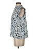 Ann Taylor 100% Polyester Floral Blue Sleeveless Blouse Size S (petite) - photo 5