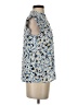 Ann Taylor 100% Polyester Floral Blue Sleeveless Blouse Size S (petite) - photo 4