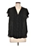 H&M 100% Polyester Black Short Sleeve Blouse Size 12 - photo 1