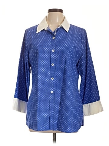 Cali And York 3/4 Sleeve Button-Down Shirt (view 1)