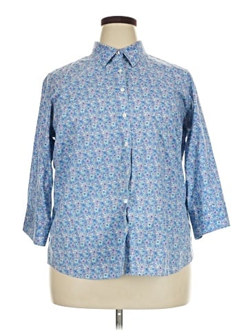 Lands' End 3/4 Sleeve Button-Down Shirt (view 1)