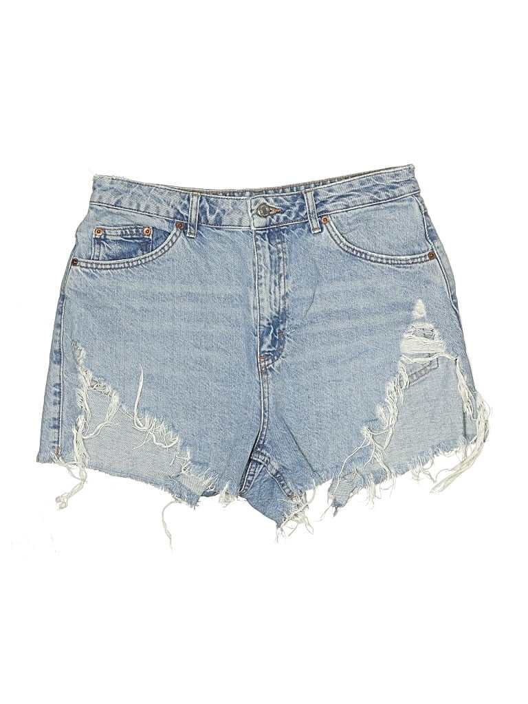 Pre-owned Topshop Denim Shorts In Blue