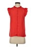 Ann Taylor Red Sleeveless Button-Down Shirt Size S (petite) - photo 1