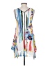 Lynn Ritchie Silver 100% Nylon Graphic White Casual Dress Size XS - photo 2