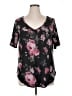 24/7 Maurices Floral Black Short Sleeve Top Size 0X - photo 1