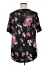 24/7 Maurices Floral Black Short Sleeve Top Size 0X - photo 2