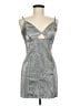 H&M Metallic Silver Cocktail Dress Size M - photo 1