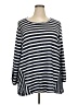 Ruby Rd. Stripes Blue Silver Pullover Sweater Size 3X - photo 1