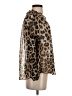 Banana Republic 100% Polyester Animal Print Brown Long Sleeve Blouse Size S - photo 4