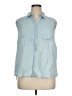 Time and Tru Blue Sleeveless Button-Down Shirt Size XL - photo 1