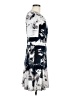 Robert Rodriguez 100% Polyester Floral Tropical Blue Gray Casual Dress Size M - photo 4