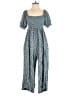 Ellos 100% Rayon Hearts Blue Jumpsuit Size M - photo 1