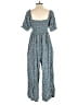 Ellos 100% Rayon Hearts Blue Jumpsuit Size M - photo 2