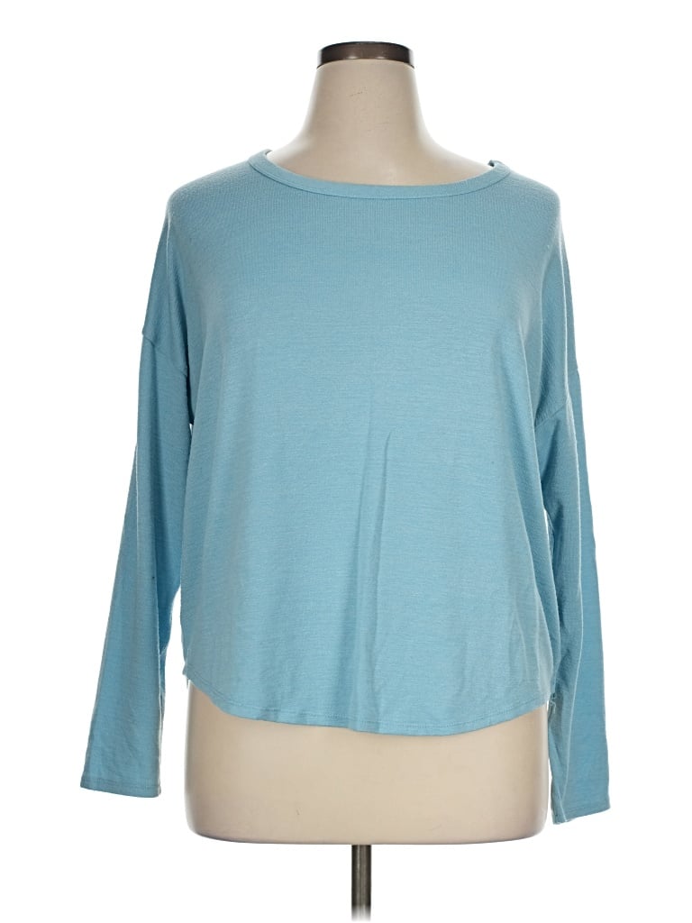 Pre-owned Time And Tru 3/4 Sleeve T-shirt In Blue