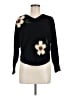 Aaeda Floral Black Pullover Sweater Size M - photo 1