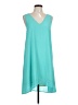 Pearle 88 100% Polyester Solid Teal Casual Dress Size L - photo 1