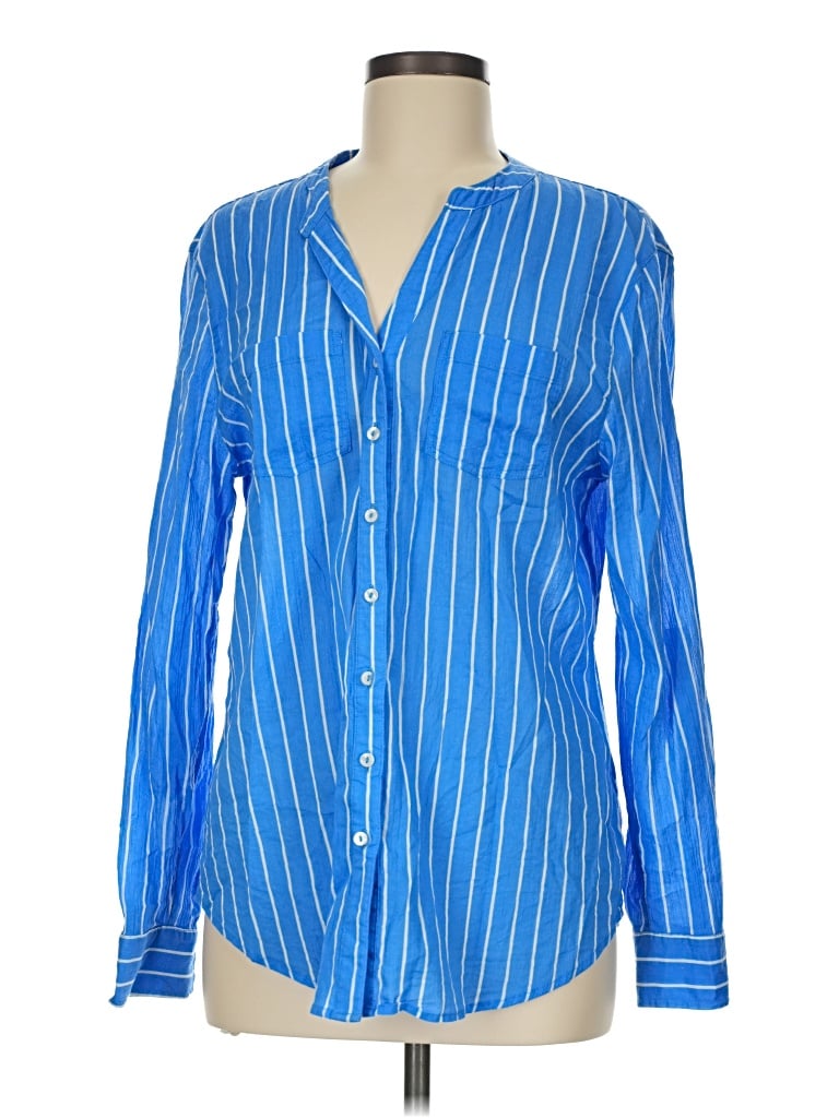 Pre-owned Carve Designs Long Sleeve Polo Shirt In Blue