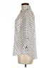 A. Byer Polka Dots Ivory 3/4 Sleeve Button-Down Shirt Size M - photo 5