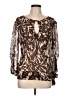 BCBGMAXAZRIA Brown 3/4 Sleeve Blouse Size L - photo 1