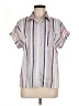 Assorted Brands 100% Polyester Stripes Silver Short Sleeve Blouse Size 6 - photo 1