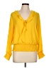 Counterparts 100% Polyester Yellow Long Sleeve Blouse Size L - photo 1
