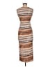 Endless Blu Stripes Tan Cocktail Dress Size M - photo 2