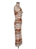 Endless Blu Stripes Tan Cocktail Dress Size M - photo 4