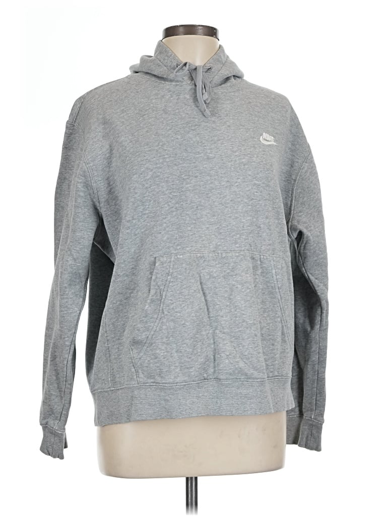 Pre-owned Nike Pullover Hoodie In Gray