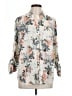 Talbots 100% Polyester Floral Gray 3/4 Sleeve Blouse Size L - photo 1