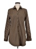 Chico's Chevron-herringbone Brown Long Sleeve Blouse Size M - photo 1
