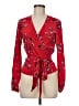 Intermix 100% Silk Red Long Sleeve Silk Top Size M - photo 1