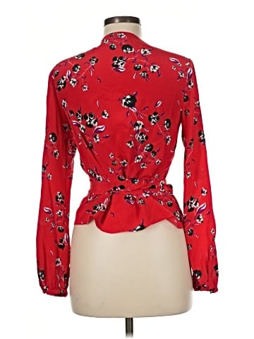Intermix Long Sleeve Silk Top (view 2)
