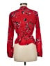 Intermix 100% Silk Red Long Sleeve Silk Top Size M - photo 2
