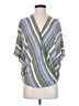 Sophie Max Stripes Blue Short Sleeve Blouse Size S - photo 1