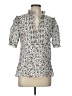 Max Studio 100% Cotton Floral White Short Sleeve Blouse Size L - photo 1