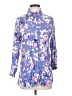 Adore Me 100% Rayon Floral Blue 3/4 Sleeve Blouse Size S - photo 1