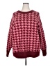 Ava & Viv Houndstooth Burgundy Pullover Sweater Size 2X - photo 1